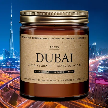 Bougie parfumée Dubaï - bois de santal | Musc | mer