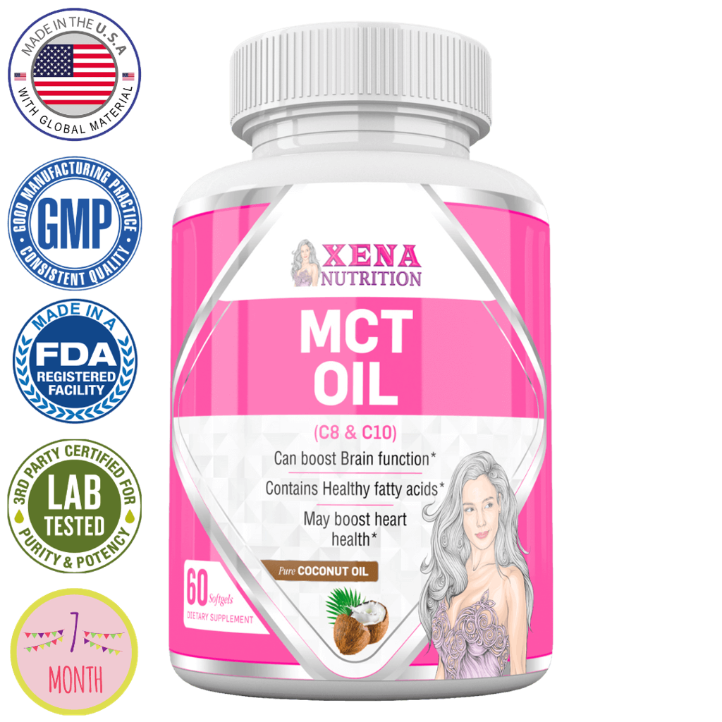 MCT Coconut oil xena nutrition supplement for women cold pressed fresh natural vegan vegetarian pure best 