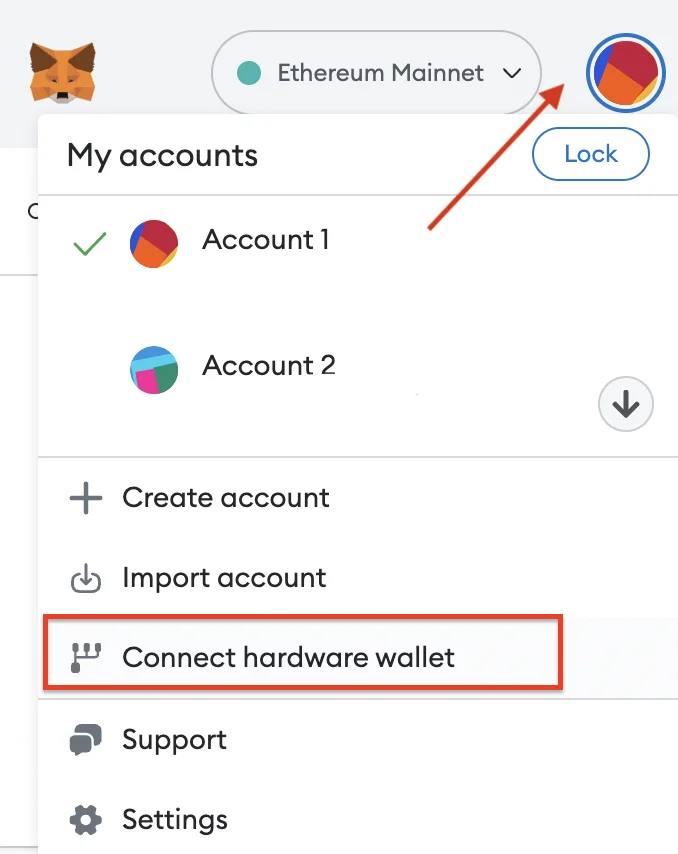 Connecting Cold Wallet to Metamask