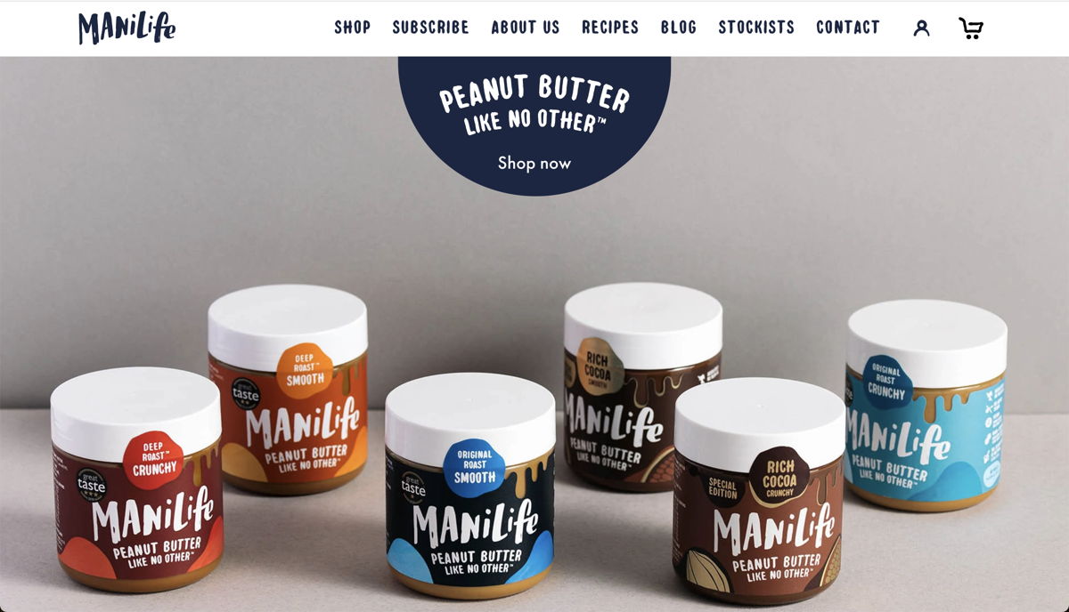 Screenshot of Great balance of playful and clean. , from the food websites collection.