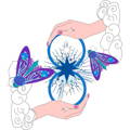 Foulard carré en soie Collection le papillon de nuit virginie riou