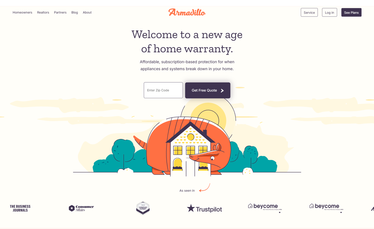 Screenshot of Armadillo , from the wordpress websites collection.