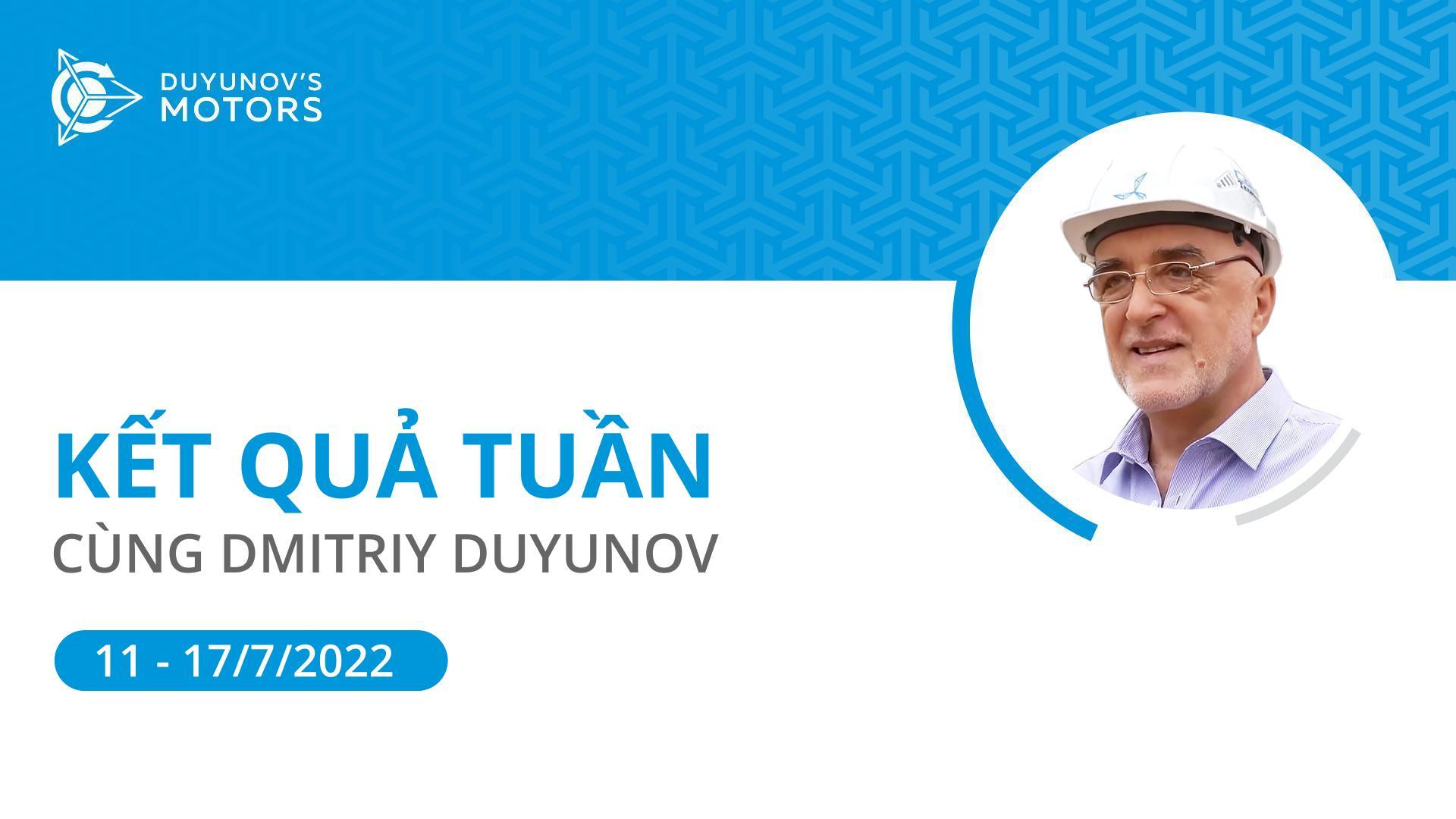 Kết quả tuần của dự án "Động cơ của Duyunov"