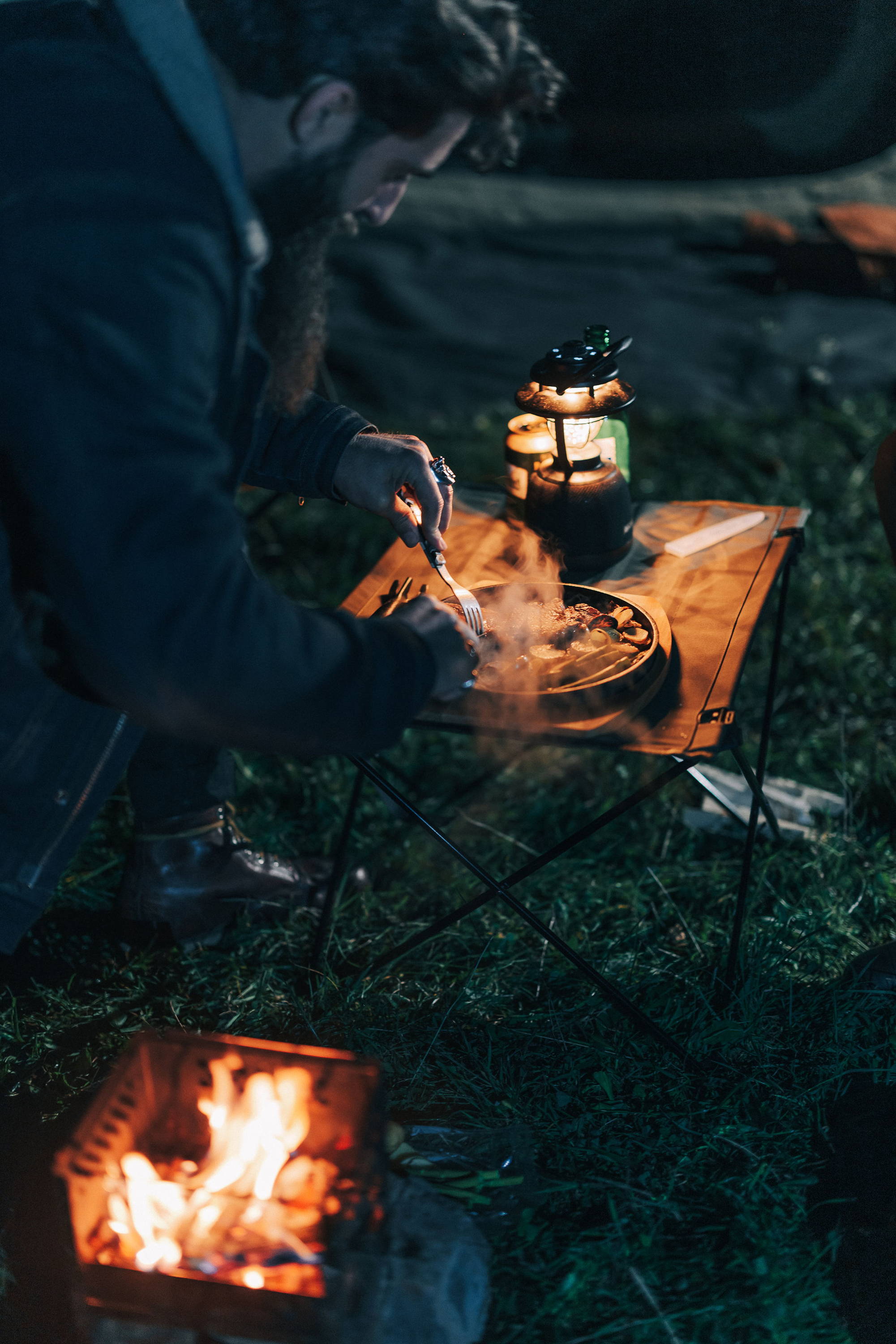 Motorcyclists travelling with Wingman of the Road camping equipment