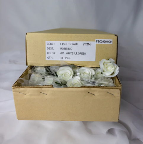 White Velveteen Rose Bud - Realistic Artificial Flowers - Image 2