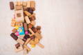 Wooden Montessori playing blocks.