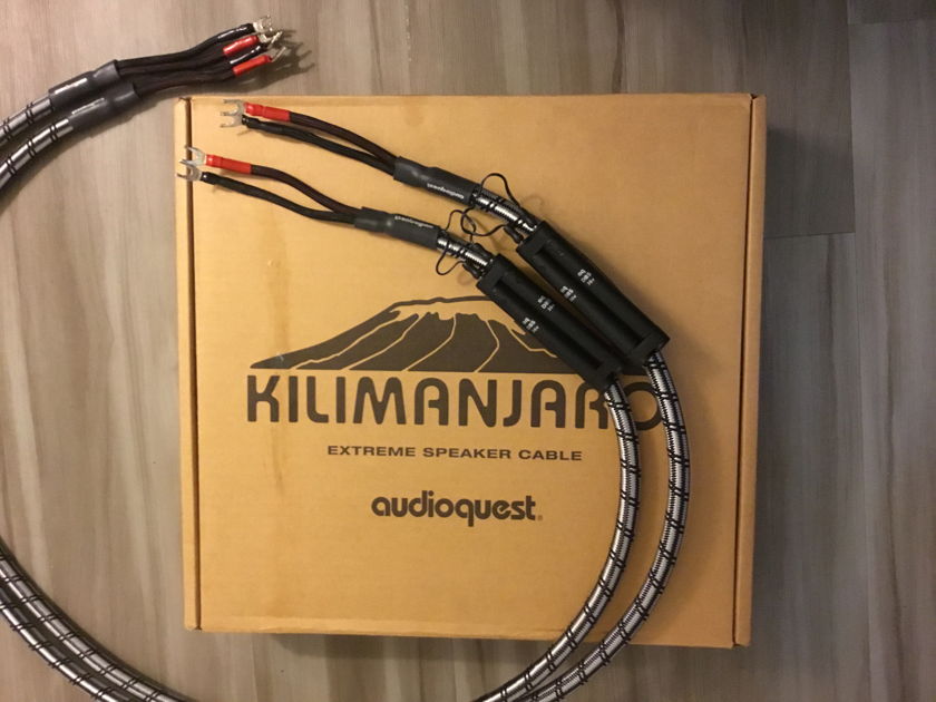 Audioquest Kilimanjaro 6'0" Full Range Spade - SOLID SILVER Speaker cables - no box