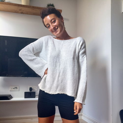 Strick-/Häkelmuster: Rückenfreier Sommerpullover