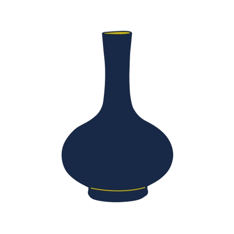 Silhouette of a Chinese porcelain bottle neck vase
