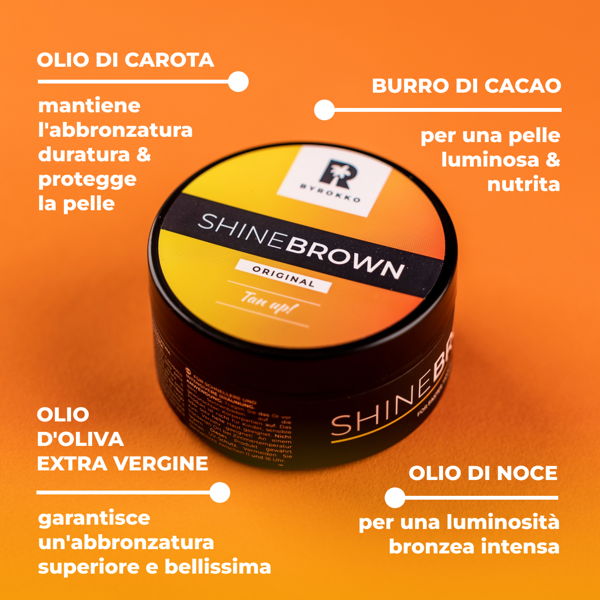 Crema abbronzante ByRokko Shine Brown Tan Up! Crema abbronzante di alta qualità per un'abbronzatura più rapida e profonda, dall'aspetto naturale.