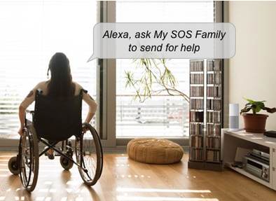 Lady in wheelchair asking Alexa to send for help