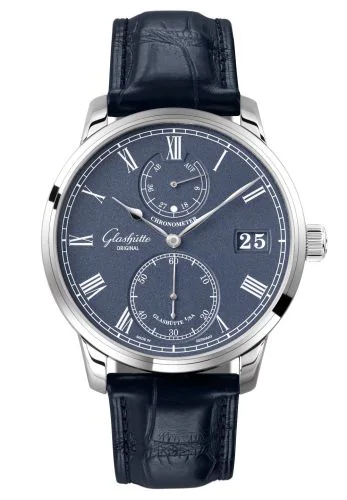 Senator Chronometer White Gold / Blue / Alligator / Pin