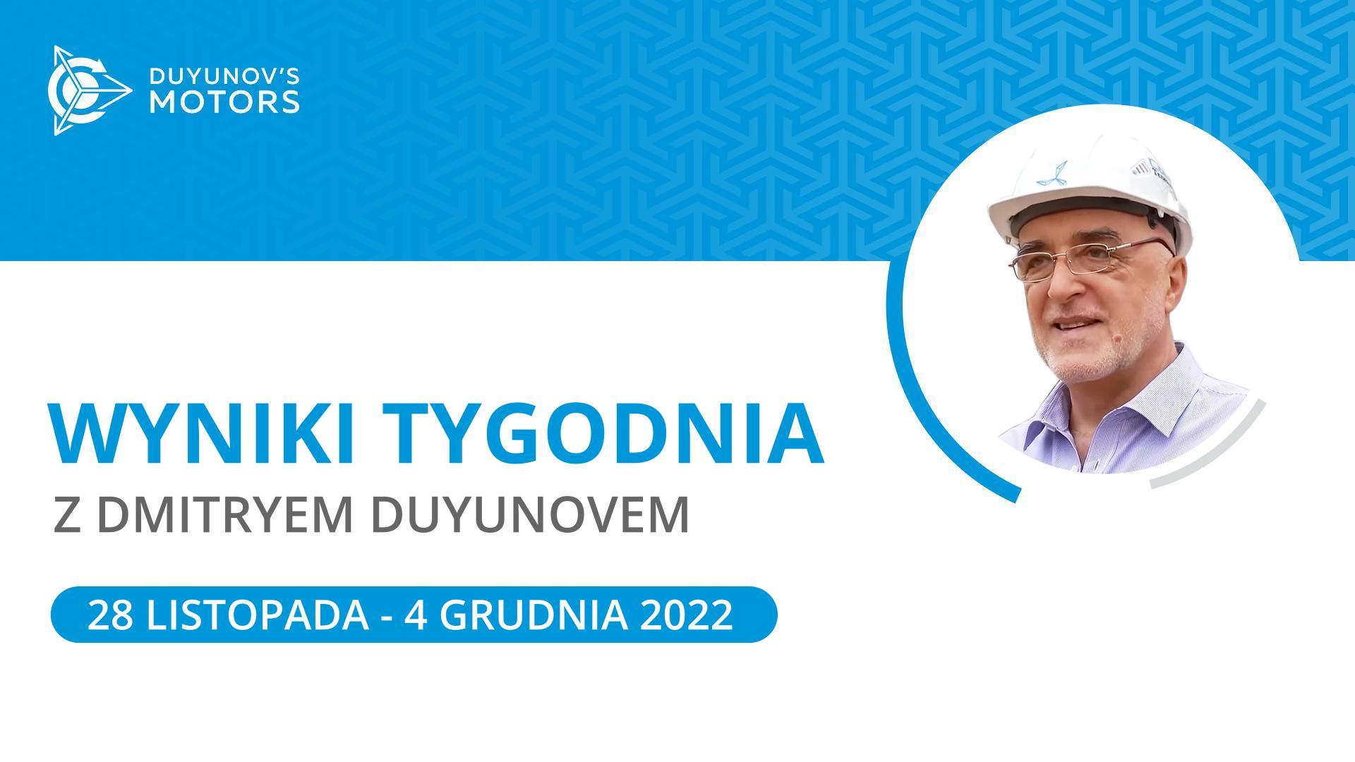 Wyniki tygodnia w projekcie Silniki Duyunova