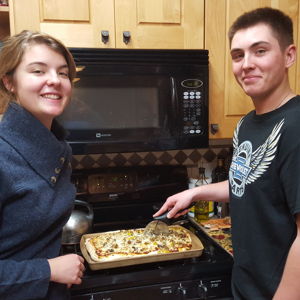 Cooking lesson for Sean and Thea
