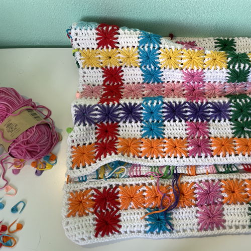 Crocheted woven cushion Arina