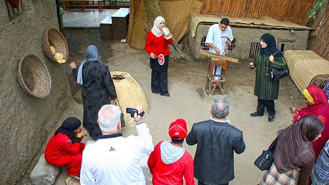 Poor house at the Pharaonic Village living museum, Cairo, Egypt