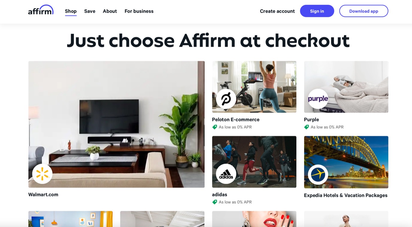 Affirm product / service