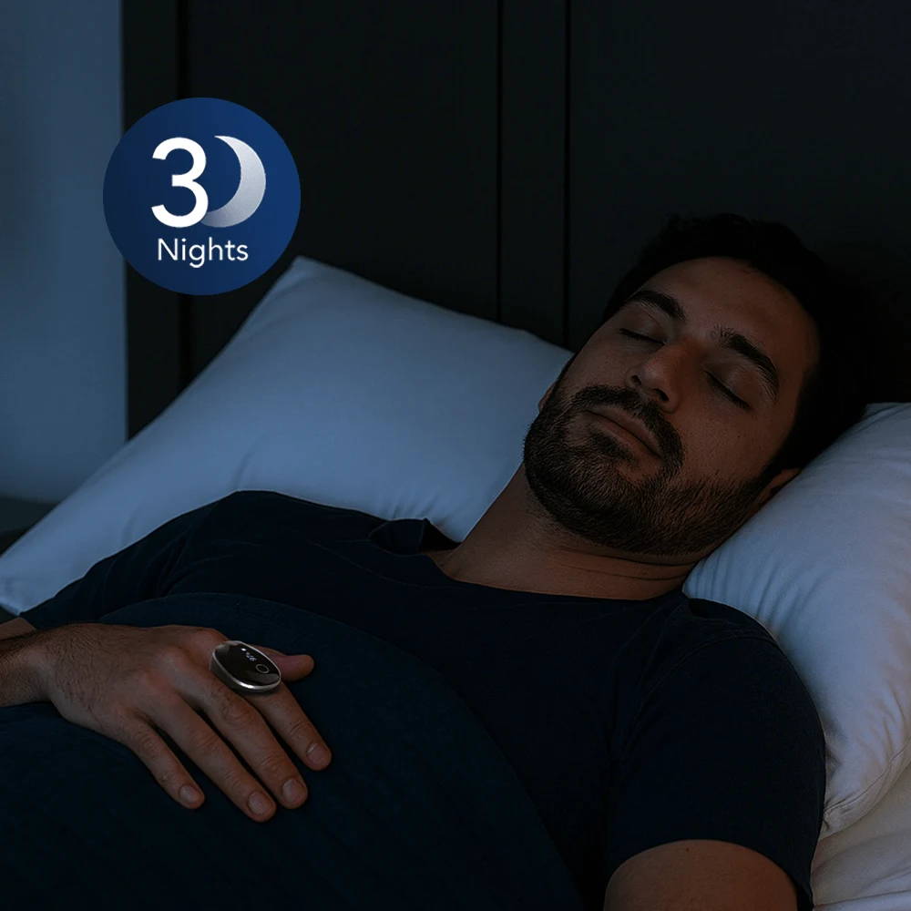 Camping scene with tent symbolizing 24h continuous runtime of Wellue O2Ring-S