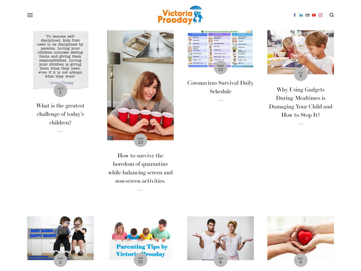 Screenshot of Victoria's Blog, from the squarespace blog examples collection.