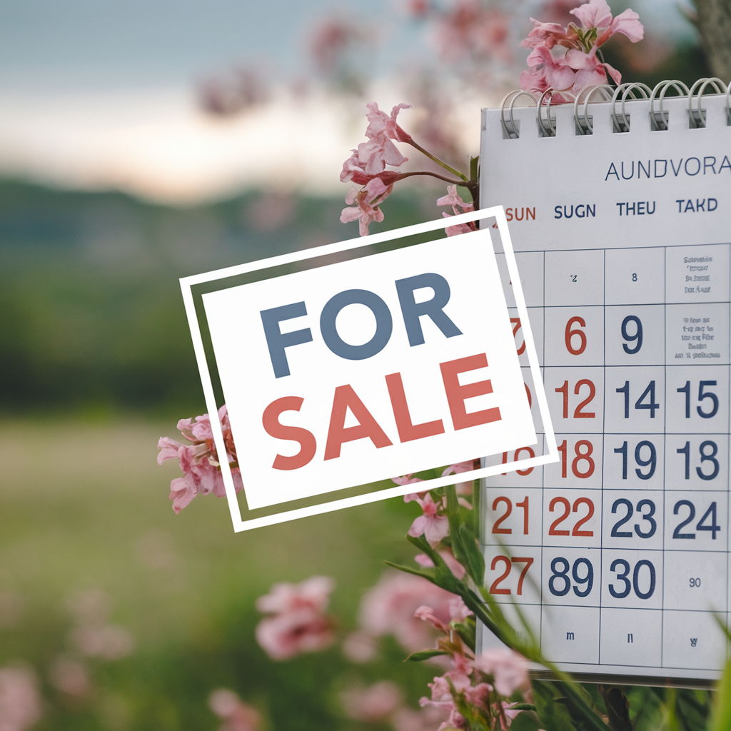 A calendar highlighting the spring and early summer months, with a For Sale sign superimposed, illustrating the optimal selling seasons in Miramar's real estate market. high focus, sharp, lots of bright light, extra bright, highly detailed, high quality, dslr, film grain, fujifilm XT3, RAW photo, RAW candid cinema, color graded porta 400, depth of field, hyper realistic, natural-looking, expressive, textured skin, texture, 8k, photorealistic