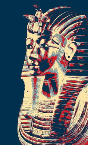 peinture par numero personnalisée d’un pharaon transformé en pop art
