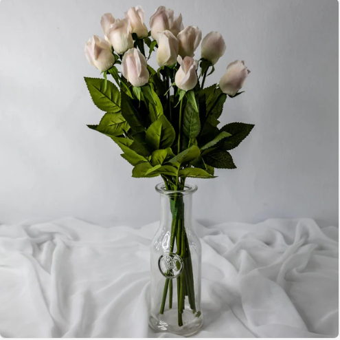 Light Pink Real Touch Rose Bud - Realistic Artificial Flowers - Image 3