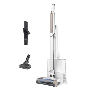 Shark WS642AE WANDVAC System, Ultra-Lightweight Powerful Cordless Stick Vacuum with HEPA Self-Empty Charging Base, Anti-Allergen Complete Seal, PowerFins, Self-Cleaning Brushroll & Pet Tool, White