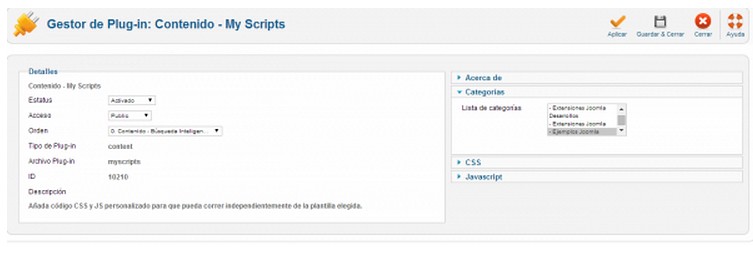 My Scripts - вставка скриптов на страницы Joomla