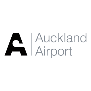 A stylized black letter A logo next to the grey text Auckland Airport on a white background.