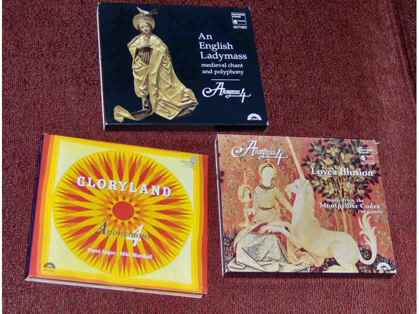 Anonymous  4; - Gloryland, Love's Illusion, An English Ladymass; Harmonia Mundi label,  free shipping