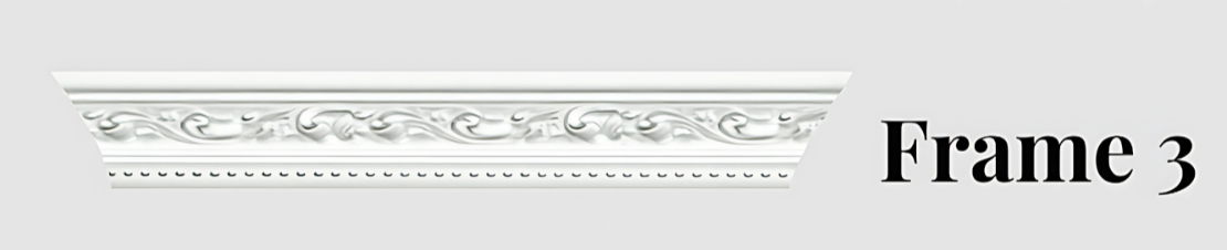 Ornate white frame option