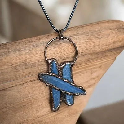 Kyanite Crystal Pendant - Includes Leather Band