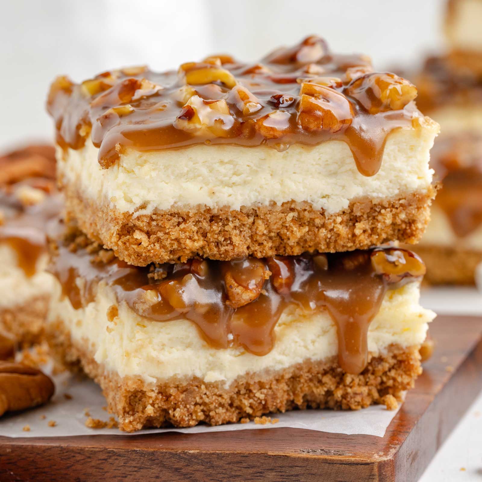 Cheesecake Pecan Pie Bars - Texanerin Baking