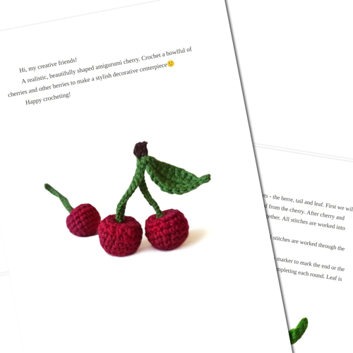 KERSEN haakpatroon PDF - Amigurumi Eten Haakspel Eten Schattig Haakpatroon Haak Kersen Eten Haakpatroon Haak Sleutelhanger