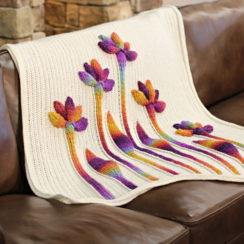 Embossed Flora Throw CAL - PDF Pattern Only