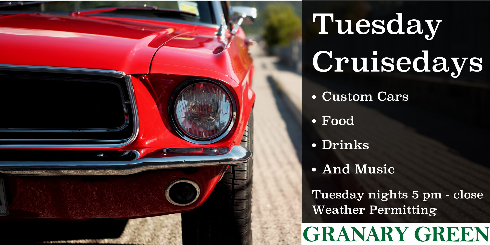 Tuesday Cruiseday at the Granary Green promotional image