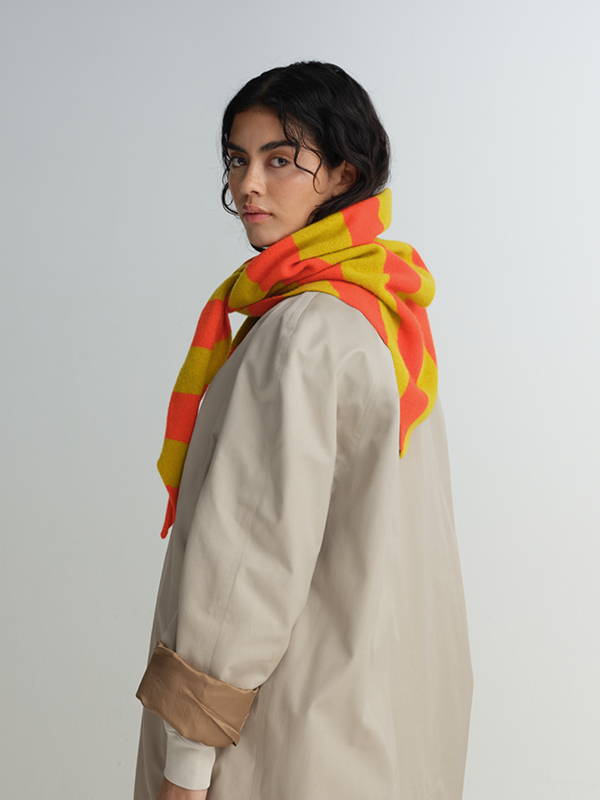 model wears Large Stripe Triangle