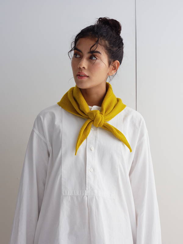 model wears Plain Triangle Neckerchief
