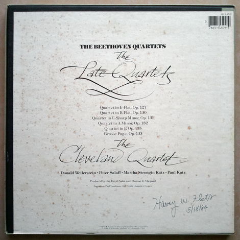 RCA/Cleveland Quartet/Beethoven - The Late Quartets / 4...