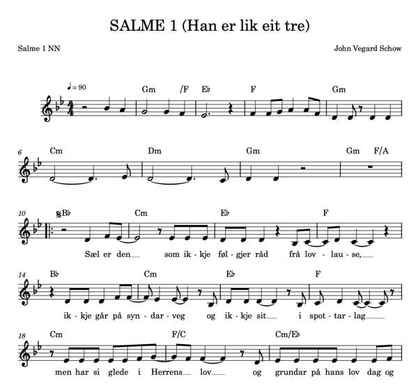 Note - Salme 1 - Lik Eit Tre