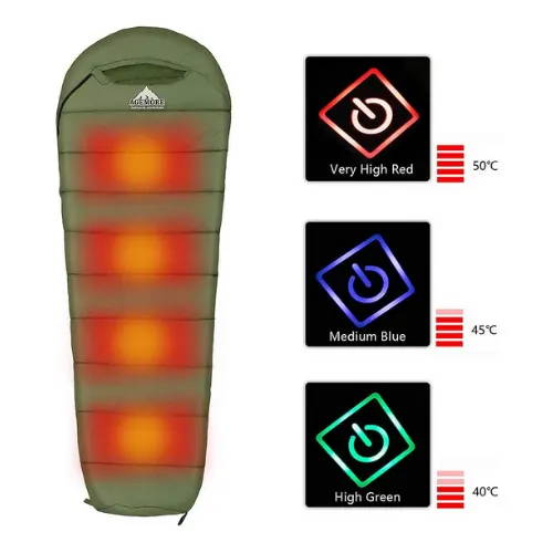 Heated camping gear