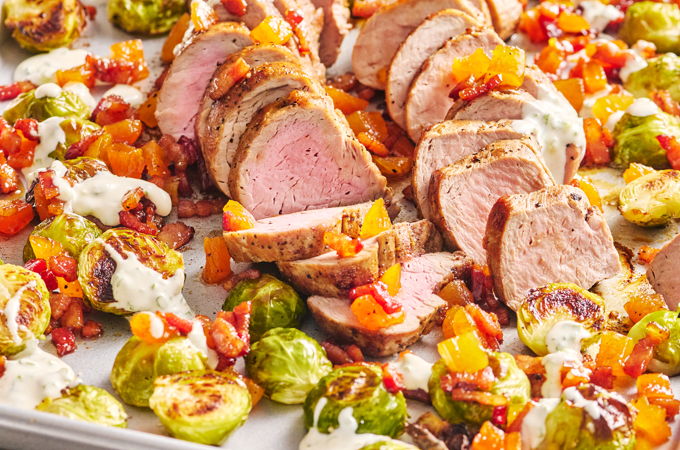 Roasted Pork Tenderloin and Brussels Sprouts