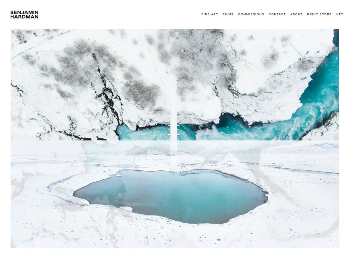 Screenshot of Benjamin Hardman, from the simple & minimal websites collection.