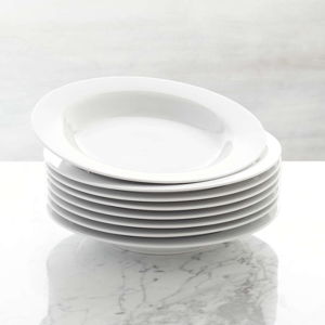 Aspen Rimmed Bowl Plate | Crate & Barrel - Set of 8