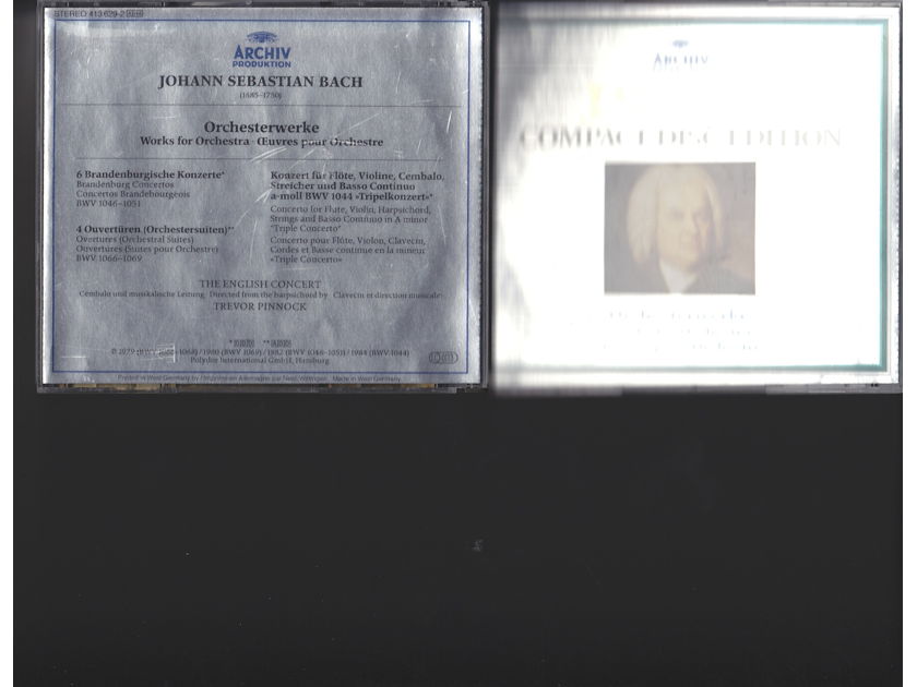 JS Bach, - "Works for Orchestra", The English Concert, Trevor Pinnock Archiv Produktion 413629-2   (Import) (4 Discs)