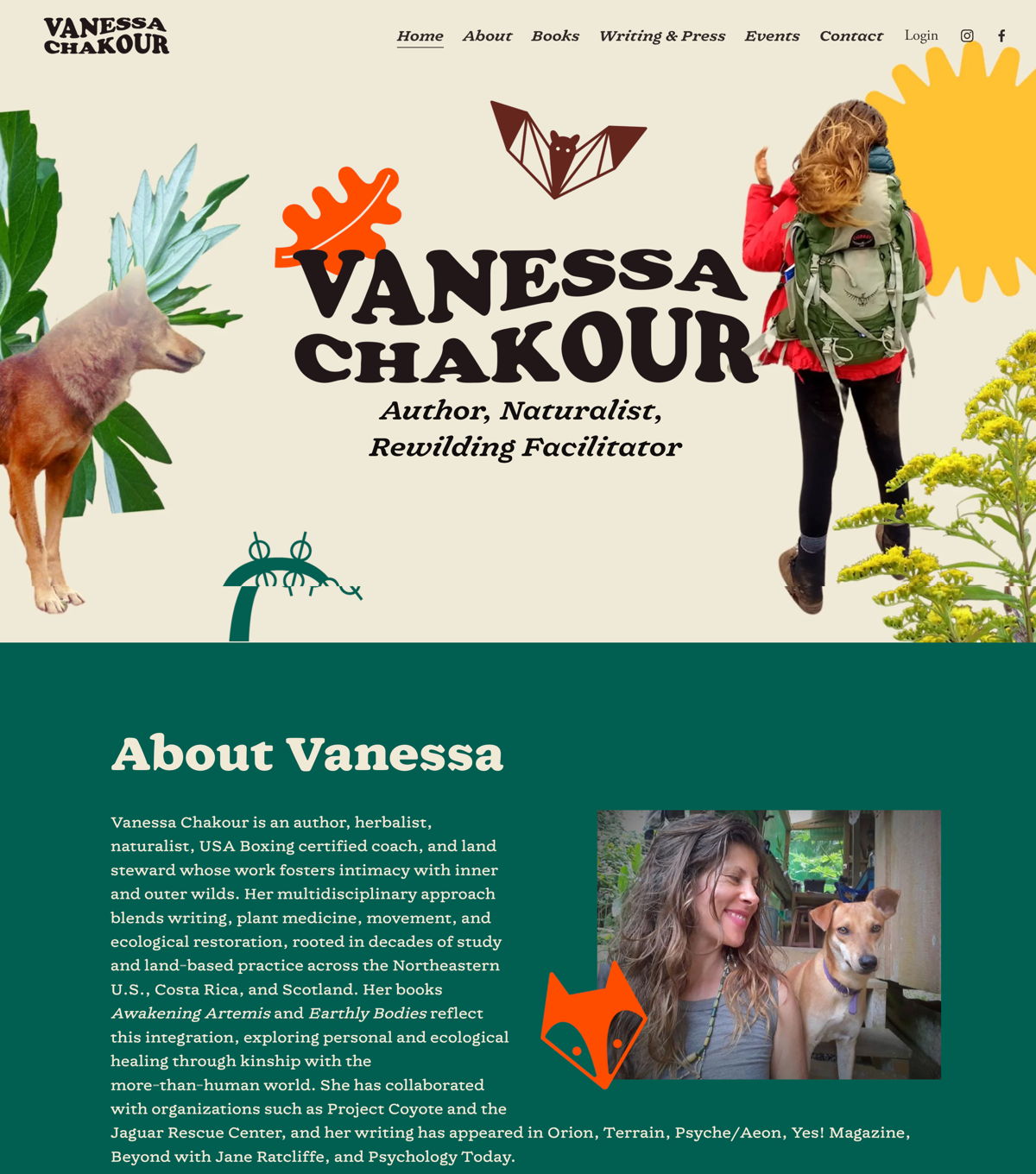 Screenshot of Vanessa Chakour, from the squarespace artist websites collection.