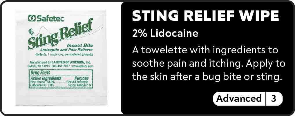 Sting Relief Wipe