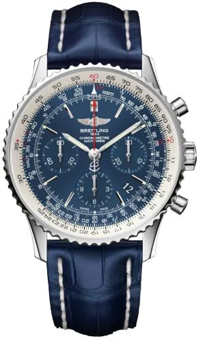 Navitimer 01 43 Stainless Steel / Blue Sky / Croco / Pin