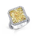 Radiant Cut Yellow Diamond Ring