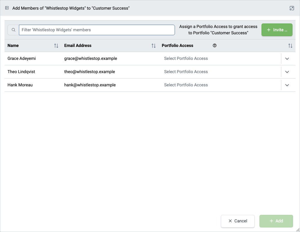Add Members dialog